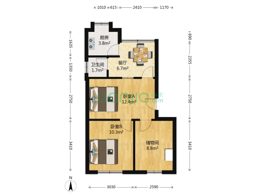 江西省核工业地质局二六六大队 2室1厅1卫 68平方