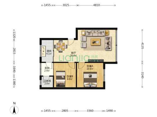 半边街31号 2室1厅1卫 67平方