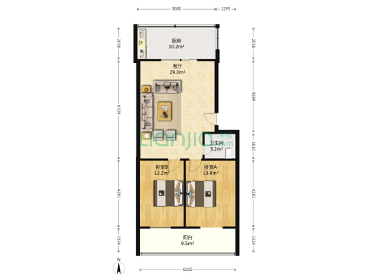 化纤所小区 2室1厅1卫 93平方