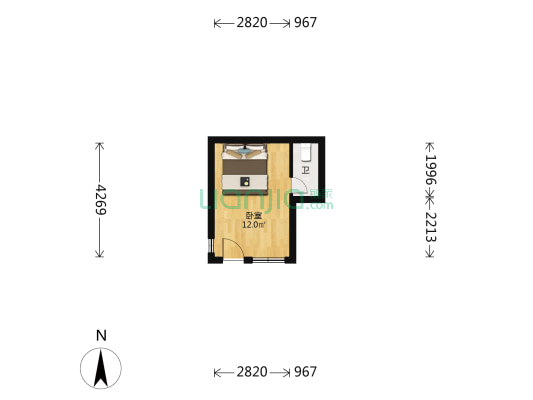 运通大厦 1室0厅1卫 28平方