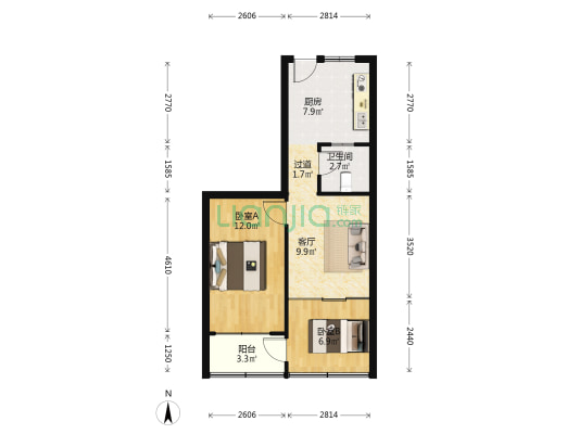 武柴宿舍 2室1厅1卫 52平方