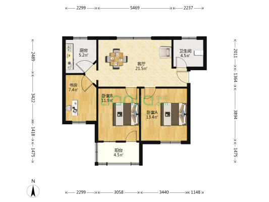 电力小区(江夏) 3室1厅1卫 82平方