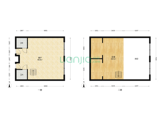 国泰·RIOMALL 1室1厅2卫 42平方
