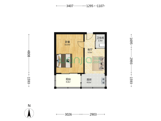 泉富小区 1室1厅1卫 42平方