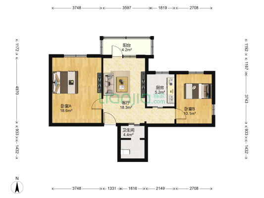 芙蓉里 2室1厅1卫 78平方