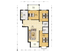 南北通透大三居双卫，70年产权，好楼层。-涿州四季橙小区户型图