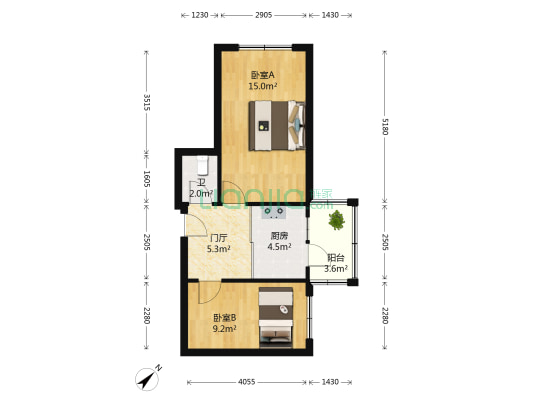 承德街 2室0厅1卫 51平方