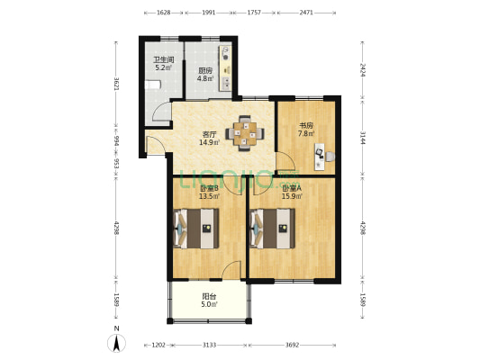 东界巷18号 3室1厅1卫 80平方