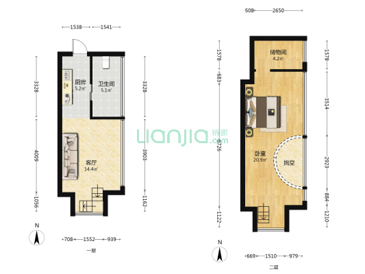 钱塘云湾中心 1室1厅1卫 39平方