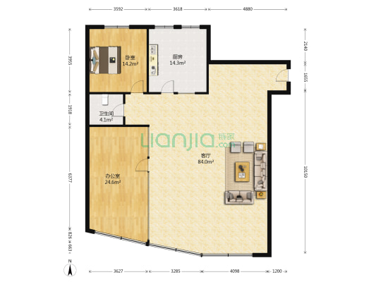长庆大厦 2室1厅1卫 178平方