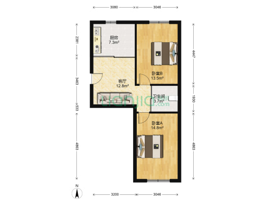 乾豐園 2室1厅1卫 70平方