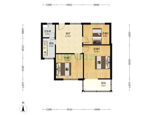 金钗井路 3室1厅1卫 70平方