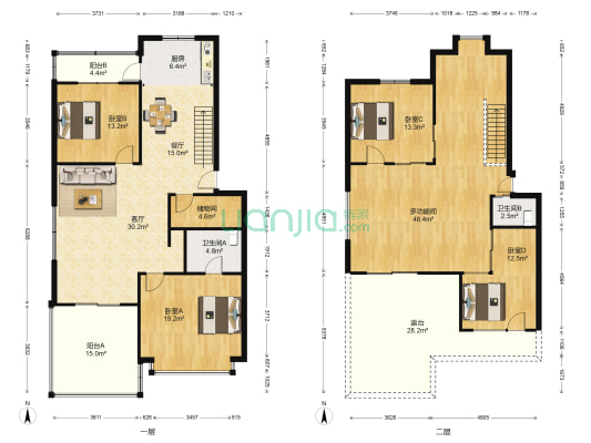 锦绣花园 5室2厅2卫 211平方