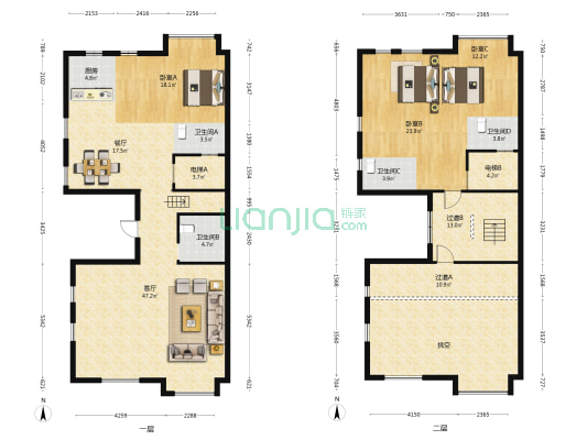 禹洲满江墅 3室2厅4卫 295平方