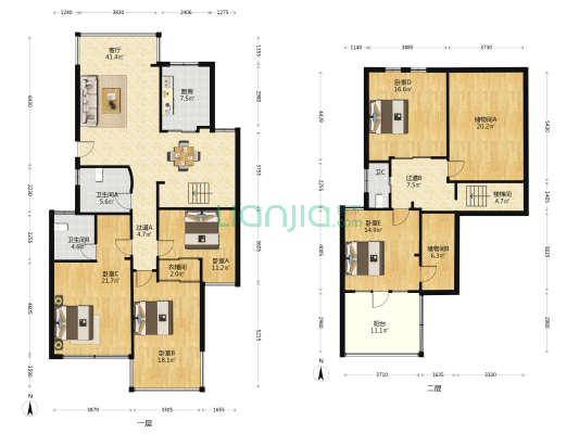 清和园 5室1厅3卫 134平方