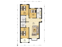 开发区 名流美域  南北通透大三居室 有房本-涿州名流美域户型图