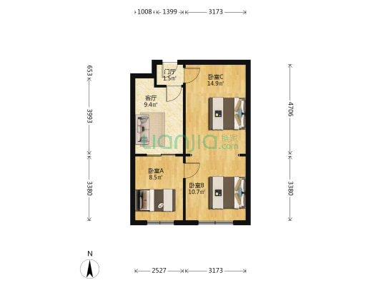医疗器械有限公司宿舍 3室1厅0卫 51平方