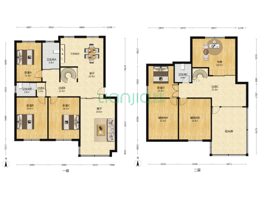 长宁苑二区A 5室2厅3卫 141平方