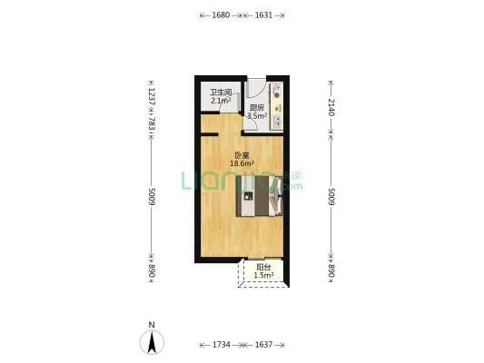 瀚海海尚 1室0厅1卫 47平方