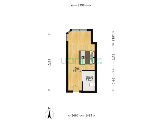华億公馆 1室0厅1卫 45平方