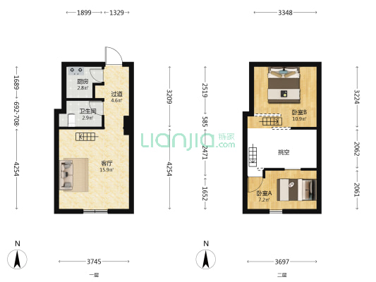 永盛大厦 2室1厅1卫 42平方