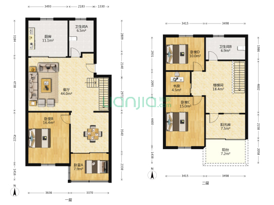 龙西新村莫厘苑 5室1厅2卫 150平方