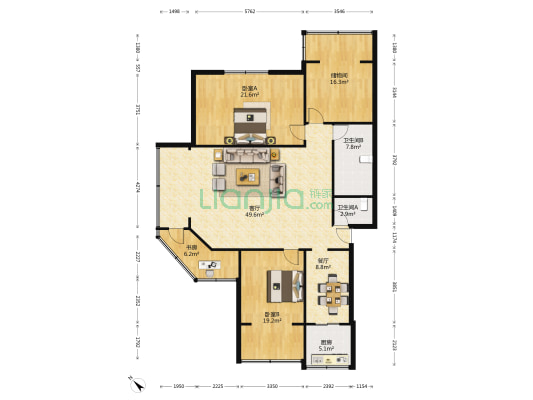 鼓楼洞街7号 3室2厅2卫 134平方