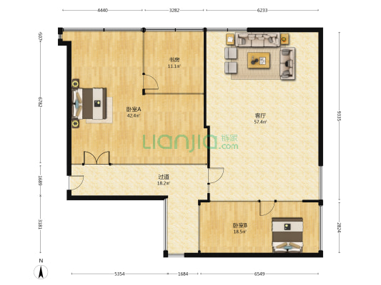 华能大厦 3室1厅0卫 201平方