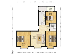 双语旁边通透三居 三阳开泰格局 出行购物方便-涿州惠友康庭户型图