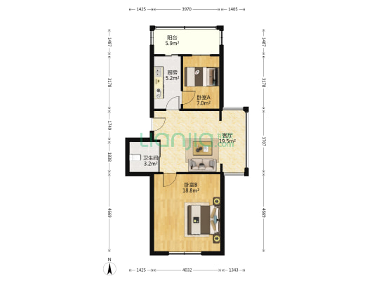 锦绣园 2室1厅1卫 75平方