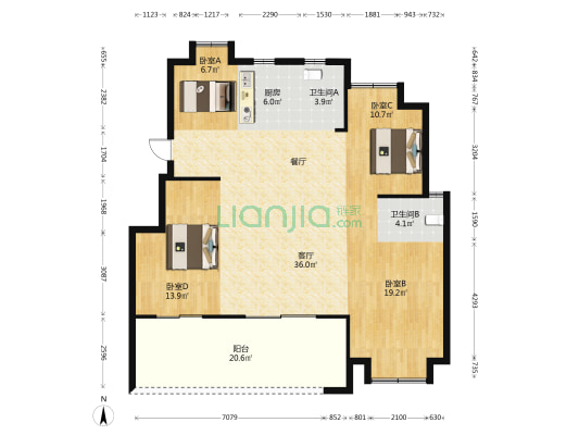 保利招商海玥公馆 4室1厅2卫 125平方