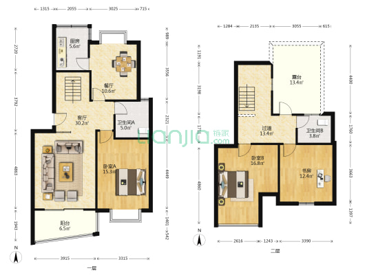 瑞慈花园南区 3室2厅2卫 131平方