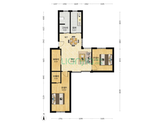 兴中公寓 2室1厅1卫 81平方
