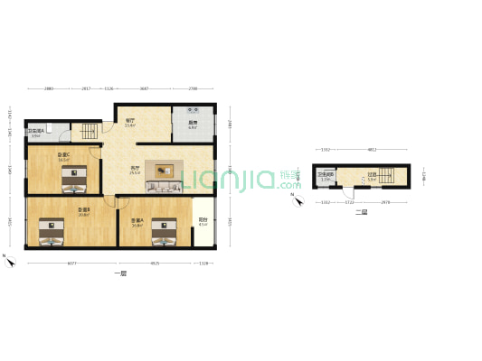 幸福路63号 3室2厅2卫 128平方