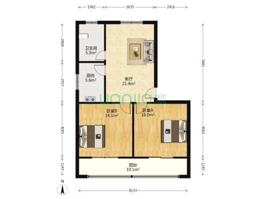 市委社区 2室1厅1卫 86平方