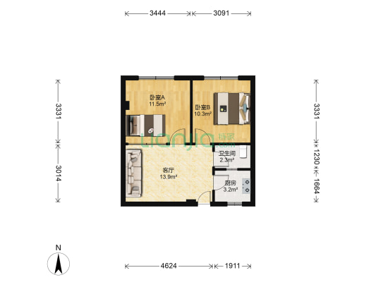 石码正巷利南片 2室1厅1卫 58平方