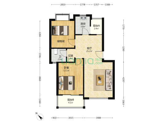 岷江小区一期 1室1厅1卫 73平方