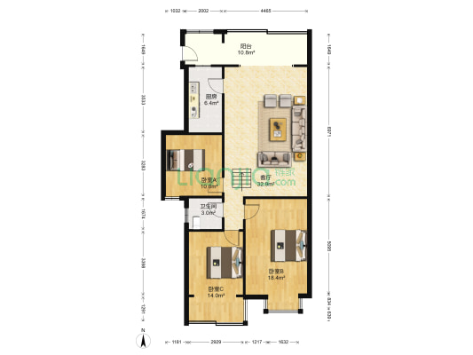 七彩锦绣前程 3室1厅1卫 113平方