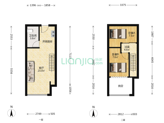 佳兆业中央广场六期 2室1厅1卫 52平方