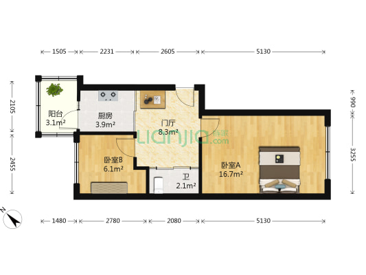 草市街 2室0厅1卫 50平方