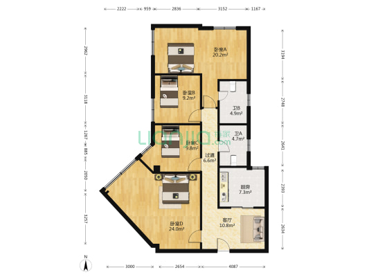 丹桂楼 4室1厅2卫 138平方
