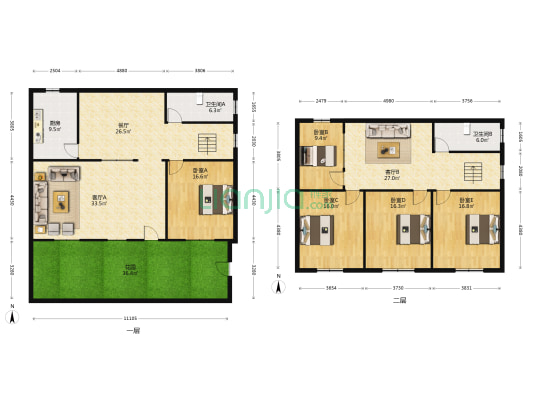 牛营四组 5室3厅2卫 232平方