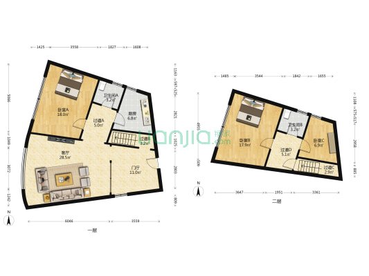 变维小区 3室1厅2卫 145平方