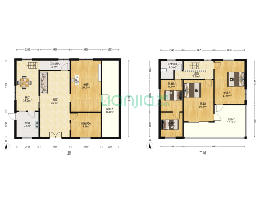元和新村二区 5室2厅2卫 129平方