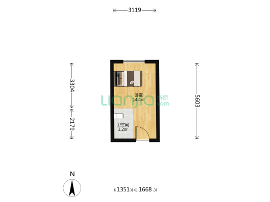 万邦中心 1室0厅1卫 28平方