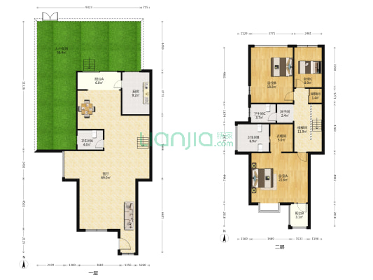 滇池卫城紫郢 3室1厅4卫 184平方
