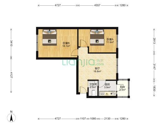 古香街 2室1厅1卫 69平方