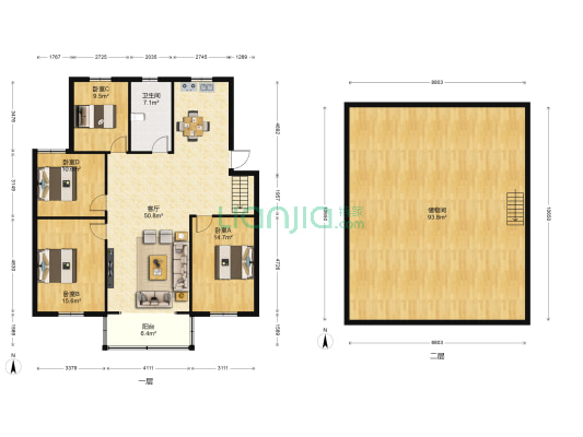 焦家新村第二小区 4室1厅1卫 137平方