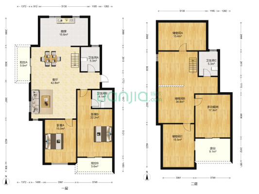 栖霞花苑六区 3室1厅3卫 165平方