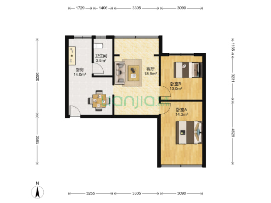市西巷26号 2室1厅1卫 70平方